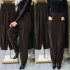 Pantalones de Zanahoria de Chenilla Otoño e Invierno Pantalones de Mujer Pantalones Harlan para Mujer Sueltos de Cintura Alta Pana Pana talla grande Bloomers