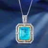 Nuevo traje de pulsera cuadrado de simulación Paraiba con base de cobre chapado en oro europeo y americano para mujer 12*16-12*14 2023