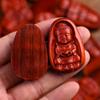 Colgante de Buda bebé de sándalo rojo con hoja pequeña, tallado en madera de caoba, colgante de collar de Buda, pieza de mano, accesorios de bricolaje, accesorios al por mayor