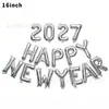 Globos de Papel de Aluminio con Letras de Feliz Año Nuevo 2027 al por Mayor 16 pulgadas Globos Decoración de Escena de Fiesta Happynewyear
