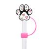 Huella de pata de cachorro linda fiesta DIY cubierta para pajita tapón de polvo PVC funda de pajita de dibujos animados tapa de pajita accesorios decorativos