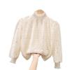 Camiseta térmica de fondo grueso con forro polar para niñas, ropa exterior de nueva temporada, estilo Chanel, cuello alto suave y pegajoso, manga larga, prenda base de invierno