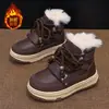 2026 Botas de Nieve Forradas de Felpa Nuevas para Niñas Botas de Invierno Cálidas para Niños Zapatos de Algodón de Caña Alta Suela Suave Antideslizante Botas Cortas para Niños