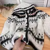 Cárdigan de Mohair Tejido Fair Isle con Capucha Retro para Mujer Estilo Holgado Perezoso Chaqueta Suéter de Otoño e Invierno Top Grueso