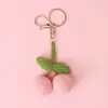 Llavero de Lana Tejido a Mano Fruta Uva Caqui Aguacate Colgante de Bolso Joyería Regalo