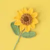 Rama de Flor de Girasol Eterna Tejida a Mano con Hilo Producto Terminado, Ramo de Girasoles Simulados, Regalo para Maestros en el Día del Maestro