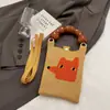 Bolso de Mano de Punto de Nuevo Estilo Color Dopamina Bolso de Almacenamiento Versátil de Nicho Bolso Pequeño de Punto Cruzado