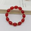 Pulsera Pequeña Fresca de Ágata Imitación Jade Dongling Cuentas de Arroz Cristal Cuentas de Vidrio Pulsera Punto Escénico Feria del Templo Pequeña Pulsera de Regalo