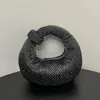 Bolsa de Embreagem Totalmente de Diamante para Mulheres, Bolsa Feminina Exquisita, Moderna e Descontraída, Bolsa de Mão de Luxo, Bolsa de Mão Popular em Forma de Meia-Lua