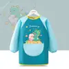 Delantal Infantil Bata de Pintura Impermeable y Anti-Suciedad Manga Larga Vestido Inverso Guardería Bebé Ropa Protectora para Comer Impresión Personalizada