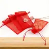 Bolsa de gasa de organza con cordón para regalo de joyería 9*12 se puede hacer según sea necesario