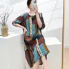 Camisola de Seda de Algodão para Mulheres, Novo Vestido de Verão Estilo Chinês, Vestido de Seda de Algodão Que Pode Ser Usado Fora, Roupa de Casa de Alto Padrão Extra Longa para Primavera e Outono