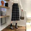 Falda Larga de Lana Gruesa Estilo Coreano para Mujer Otoño Invierno Nueva Talla Grande para Chicas con Curvas Cintura Alta Adelgazante Recta de Longitud Media Falda Lápiz