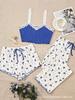 Pijama Feminino Novo Estilo 2026 Transfronteiriço, Conjunto de Pijama Feminino Sexy com Renda Estampado, Atacado em Estoque