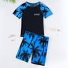Roupa de banho infantil Huurun para meninos de idade média e grande, conjunto de duas peças, calção de banho para menino gordinho, novo traje de secagem rápida 2023