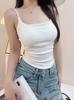 Camisola de verano para mujer, estilo casual, con almohadillas para el pecho y copas fijas, con parte interior tipo tubo y espalda descubierta.