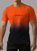 Camiseta de Hombre de Venta Caliente Impresión 3D Gradiente Simple Tendencia de Moda Talla Europea Manga Corta Casual Ropa de Verano