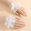 Estilo Japonés Chica Adorno de Encaje Lazo Personalizado Cosplay Anime Estudiante Loli Protector Solar Mangas para Brazos Guantes para Mujeres