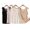 Colete de Seda Amora Renda Decote V Camisola Roupa de Verão Feminina Tamanho Grande Sem Mangas Camisa Base Top