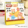 Calendário 2027 Desenho Fofo de Desenho Animado Calendário de Mesa em Relevo Ano do Cavalo Caderno de Mesa Diário Calendário