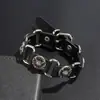Pulsera de Calavera Estilo Gótico, Pulsera de Cuero Ajustable Punk Personalizada, Popular en Europa y América, Joyería Transfronteriza al por Mayor