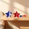 Decoración Día de la Independencia Estrella Roja Blanca Azul de Cinco Puntas Día Nacional de EE. UU. Decoración para el Hogar Decoración de Escritorio Estrella Estéreo de Fieltro