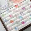 Cuentas de flor de ciruelo glaseadas, regordetas, de 14 mm, con agujeros horizontales, talladas por ambos lados con diseños de flor de cerezo de cinco pétalos, materiales de manualidades DIY para pulseras y collares