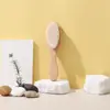 Pente de Lã de Madeira de Faia Natural para Bebê com Cerdas Macias Que Não Machucam o Couro Cabeludo, Conjunto de Pentes Almofada de Massagem Infantil, Pente Plano de Madeira de Faia