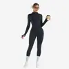 Conjunto de atuendo de yoga transfronterizo para otoño e invierno, conjunto de dos piezas con chaqueta de manga larga, pantalones de yoga de cintura alta, conjunto de Pilates de melocotón para glúteos