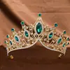 Acessórios de Cabelo para Casamento Ornamentos de Liga Cruzamento Europeu e Americano Retrô Coroa Barroca Coroa Grande de Strass Olho de Cavalo Faixa de Cabeça