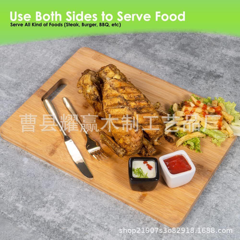 竹制方形砧板创意家用带盛放凹槽切菜板木质水果切板托盘BSCI