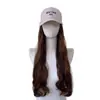 Comercio electrónico transfronterizo: peluca larga rizada gris con gorra incorporada, popular entre influencers europeos y americanos, peinado realista de ondas grandes, suministro directo de fábrica