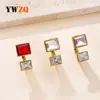 Anillo Abierto de Acero de Titanio de Venta Caliente Transfronterizo para Mujer, Anillo Cuadrado Geométrico de Fundición Moderno, Joyería de Acero Inoxidable con Circonita al por Mayor