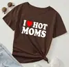 EU AMO MÃES GOSTOSAS preto e branco letra Vermelho AMOR Comércio Exterior Europeu e Americano camiseta de manga curta