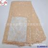 Tela de encaje con cuentas de tubo bordadas, lentejuelas, malla bordada, malla fina teñida, accesorios para vestidos, banquetes y ropa de noche.