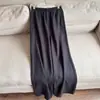 2026 Patrón Espiga de Lino Lyocell Pantalones de Pierna Ancha Simples y Elegantes Pantalones Largos de Pierna Recta para Mujer Venta al por Mayor H21Bk6829