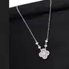 Colar vintage usado rosa flor de cerejeira madrepérola trevo de quatro folhas feminino corrente da clavícula de luxo leve presente luxo leve nicho