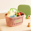 Cesta de Ducha de Plástico para Baño Cesta de Almacenamiento para Baño Hogar Hueca Cesta Escurridora de Frutas y Verduras Cesta de Baño Simple de Mano