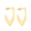 Pendientes de moda con forma de U, chapados en acero de titanio y oro real de 18 quilates, con temperamento versátil, de acero inoxidable, minimalistas con forma de V.