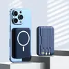 Power Bank Portátil Mini 10000mAh com Carregamento Super Rápido Magnético, Cabo Embutido, Logotipo Personalizado para Presente