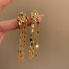Pendientes de Metal con Borlas de Flor de Diseño de Nicho Individual Exagerados Dulces Frescos Mariposa Largos Colgantes Transfronterizos Nuevas Joyas