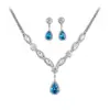 Nobleza de Lujo~Collar y Pendientes de Gota de Agua con Diamante de Zircón Incrustado con Aguja de Plata, Joyería de Alta Gama Estilo Socialité de Lujo Ligero para Mujeres