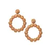 Pendientes de Aro Exagerados Únicos de Rafia, Pendientes Largos Estilo Vacaciones, Joyería Transfronteriza de Primavera, Venta al por Mayor de Pendientes
