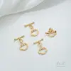 Broche Ruyi Ot Chapado en Oro de 14 Quilates Estilo Chino Gancho Pequeño de Nariz de Elefante Accesorios Conectores para Pulseras de Joyería Hecha a Mano DIY