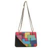 Nova Bolsa Quadrada Pequena Colorida com Costura Graffiti para Mulheres, Bolsa Transversal com Corrente para Mulheres, Mochila da Moda Versátil para Ombro Único para Mulheres