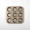 Bandeja redonda para hornear de 4, 6, 9, 12 agujeros, molde antiadherente para pasteles, 12 moldes uniformes para magdalenas, papel para hornear, en stock