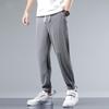 Pantalones casuales de verano de seda de hielo drapeados delgados cortos de talla grande para hombre, holgados, combinables con todo, modernos, con tobilleras, deportivos, moda para hombre