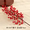 Flores de Año Nuevo, Flores Decorativas de Año Nuevo, Bayas Rojas de Acebo, Fruta de la Fortuna, Flores Artificiales, Flores Falsas, Decoraciones para Sala de Estar, Decoraciones de Ramo para Inauguración de Casa