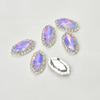 7x 15mm Moca Ojo de Caballo Cosido a Mano Diamante Garra de Cobre Borde Plateado Diamante DIY Ropa Zapato Bolsa Hebilla de Cristal Accesorios de Joyería