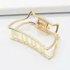 Pinza para el cabello de metal texturizado Moda simple Perla Horquilla Clip grande para baño Clip para cabello que combina con todo Clip de tiburón para cabello Accesorios para el cabello para mujer